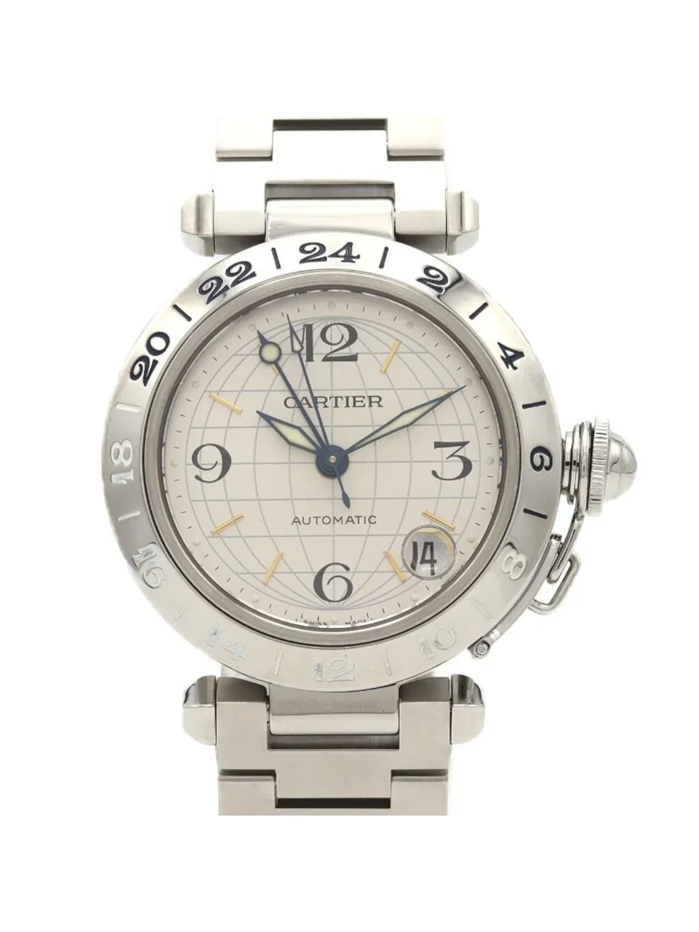 Cartier Pasha C GMT SS Automatic Winding Watch